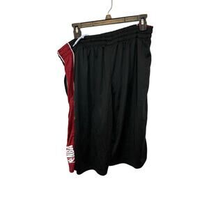 Vintage NBA Men’s Black Red Basketball Shorts Retro Sportswear Y2K Streetwear X: